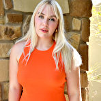 Pic of Curvy Maisey Spreads on Stairs